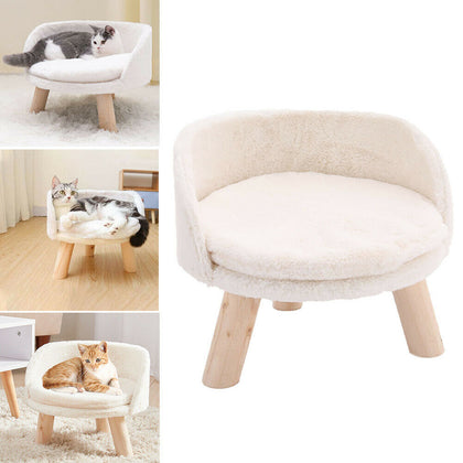Shaggy Elevated Dog Cat Bed Fluffy Kitten Puppy Pet Cushion Raised Mattress