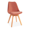 Tulip Pyramid Velvet Dining Chair Upholstered Seat With Solid Wooden Legs