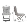 Set of 2 Modern Velvet Dining Chair with Chrome Cross Legs Dressing Room Chair