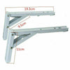2Pcs Wall Mounted Spring Folding Table Desk Brackets Bench Steel Support Shelf