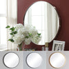 Slim Metal Frame Circular Round Glass Bathroom Bedroom Entryway Vanity Mirror