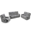 SEATTLE MANUAL 1 SEATER FABRIC RECLINER 3+2+1 SUITE SOFA ARMCHAIR SET GREY