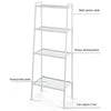 4 Tiers Metal Ladder Bookcase Bookshelf Storage Shelving Rack Organizer Stand UK