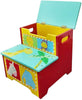 Wooden Step Stool with Toys Storage Box-Children Kitchen Helper Toilet Ladder UK