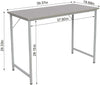 Grey Office Desk Computer Table Laptop PC Stand Wooden Top Metal Frame Room Unit