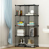 16 Metal Wire DIY Storage Cubes Bookcase Shelving Unit Wardrobe Display Black.
