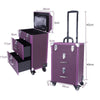 Large Makeup Trolley Case Beauty Vanity Hairdressing Box on Wheels with Drawers