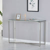 Console Coffee End Table Clear Tempered Glass Furniture Chrome Cross Base Leg