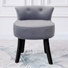 Vintage Velvet Fabric Dressing Table Stool Bedroom Low Back Makeup Vanity Chair