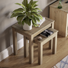 Pine Nest of Table Solid Wood Wax Set of 2 Coffee Side End Nesting Living Room