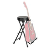 Foldable Guitar Playing High Stool Footstool Black with Guitar Rack