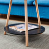 2 tier Small Side Sofa Table with Storage Shelf for Living Room Marble Effect BN