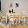 Compact Solid Wood Dining Table and 4 Chairs Set Home Kitchen Furniture 4 Colour