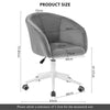 Velvet Swivel Office Chair Adjustable Height Thick Padded Seat Chair W/ Armrest