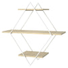 3 Tier Metal Wood Wall Mounted Shelf Home Office Diamond Display Shelving Rack