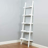 5 Tier Ladder Wall Shelf Home Storage/Display Unit Bookcase Stand Bathroom-White