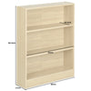 Hartleys 3 Tier Oak Effect Wooden Freestanding Bookcase Bookshelf Storage Unit