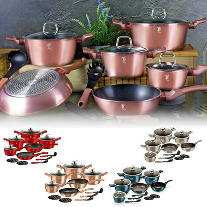 Berlinger Haus 15 Pc Cookware Set Aluminium Non Stick Pots Pans Induction Tools