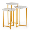 Nesting Coffee Table Set of 3 Hexagonal Tables for Living Room Bedroom Offic