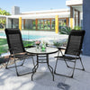 2PCS Patio Folding Reclining Chair Adjustable Garden Lounge Seat W/ Pillow & Arm