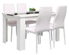 Wood Dining Table and Chairs 4 / 6 Set Pu Leather Seat Kitchen Room Furniture