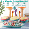 5 In 1 Kids Toddler Drum Set w/Microphone Piano Set Kids Musical Instrument Toy