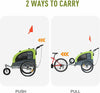 New Large Bike Dog Trailer Steel Pushchair Stroller Carrier Jogging Pet Ride New