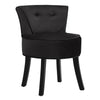 Upholstered Round Stool Dressing Table Chair Scroll Backrest Seat Wooden Legs