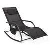 Mondeer Rocking Lounger Chair Zero Gravity Rocker Patio Garden Recliner Black