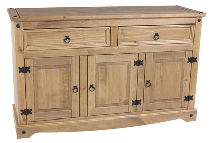 Corona Pine Sideboard 2 Drawer 3 Door Cupboard Waxed Cabinet Solid Wood