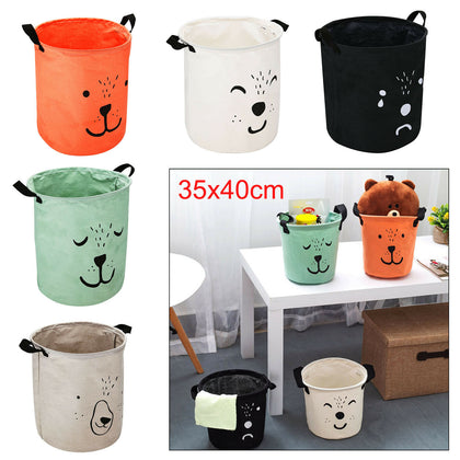 UK Dirty Wash Clothes Bucket Baby Kid Toy Canvas Laundry Basket Storage Bag Box