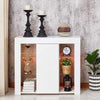 White Living Room LED Cabinet Cupboard Sideboard TV Unit+High Gloss Doors