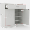 Dalby 2 Door 1 Drawer Shoe Cabinet Footwear Storage Rack Cupboard Stand White