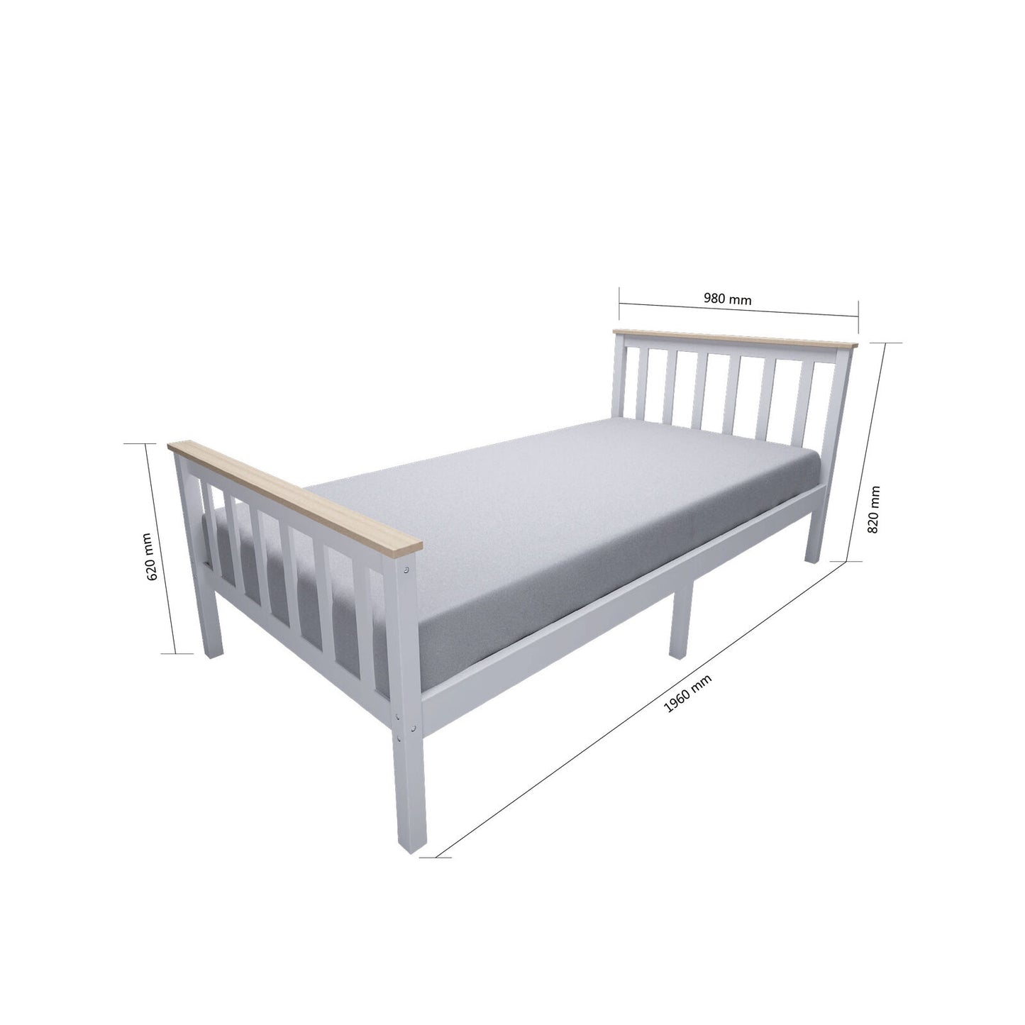 Modern 3ft Single Bed Frame Base Bedroom Furniture in Solid Pine UK