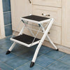 2 Step Ladder Stool Safety Anti Slip Rubber Mat Tread Steel Folding Frame DIY