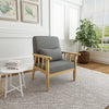 Mondeer Armchair Sofa Linen Wood Frame w/Cushion Lounge Living Room Dark Gray