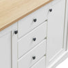 Carden Sideboard 2 Doors 4 Drawers Buffet Storage Cabinet Cupboard White Oak