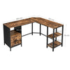 L-Shaped Computer Desk Corner Desk Wooden Writing Workstation with Drawer LWD75X