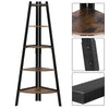 5 Tier Metal Ladder Shelf Display Shelving Wood Rack Plant Stand Corner Storage