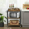 Vintage Industrial Trolley Serving Drinks Cart Wine Tray Shelves Storage Table