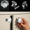 16Pcs Clear Diamond Crystal Glass Door Knobs Drawer Wardrobe Cabinet Handles
