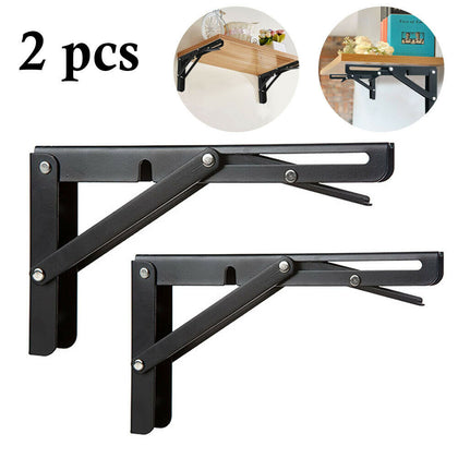 2x Folding Table Mounted Bracket Hinge Stainless Steel Shelf Bracket Heavy Duty