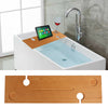 Wooden Bath Caddy Tray Bathtub Board Bath Shelf Wine Tablet Holder Light Oak