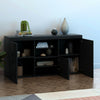 Modern Black Sideboard High Gloss 3 Door Buffet Storage Cupboard Cabinet w/LED