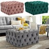 Luxury Velvet Tufted Button Chesterfield Foot Stool Rest Bedside Sofa Table Seat