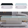 Rectangular High Gloss White Coffee Table with 2 Drawers Shelf Side Centre Stand