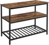 Industrial Kitchen Island Vintage Storage Table Rustic Metal Large Shelf Cabinet