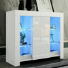 TV Unit Cabinet Stand Sideboard Cupboard Matt Body & High Gloss Door LED Lights