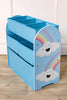 Blue Rainbow Design Wooden Home Storage Rack With Six Baskets Kids Toys Shelving