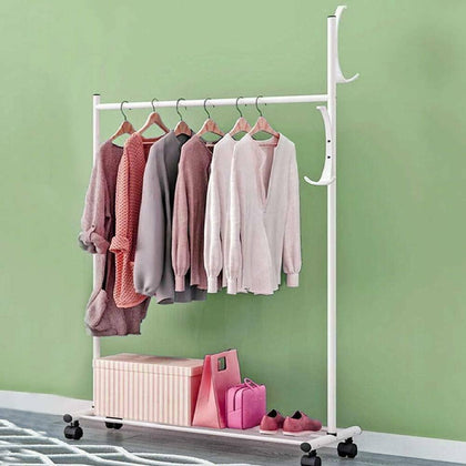 Metal Clothes Rail Heavy Duty Garment Hanging Display Stand Rack Shoes Shelf